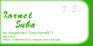 kornel suba business card